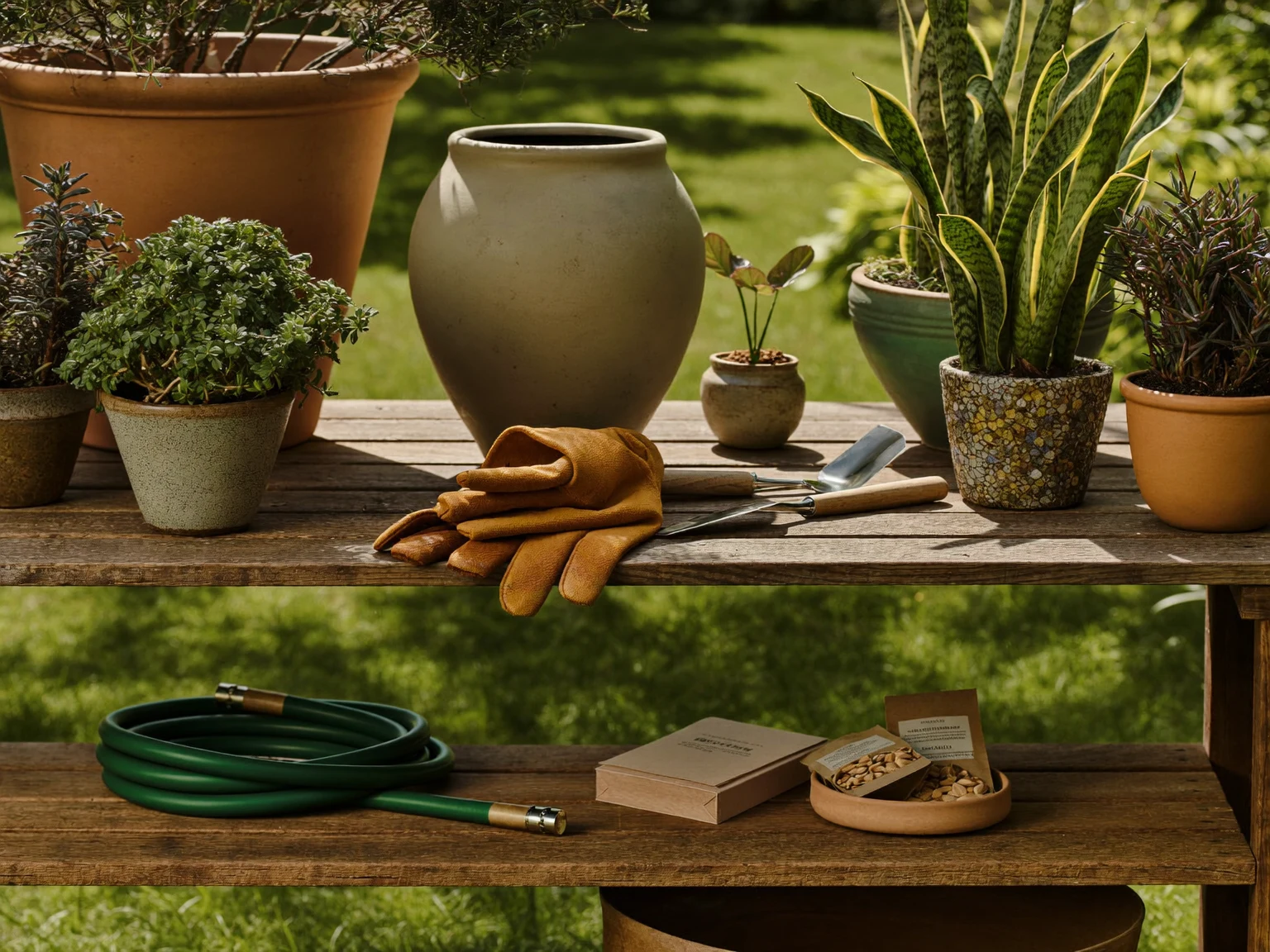 Sinnbild für die Auswahl passender Pflanzen und Gartenprodukte